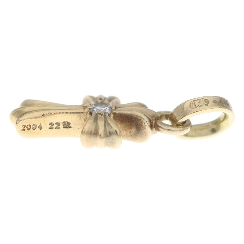 CHROME HEARTS(クロムハーツ) 22K CRS BBYFAT DIA ベイビーファットクロス 両面1ダイヤ ペンダントトップ ゴールド BCA034