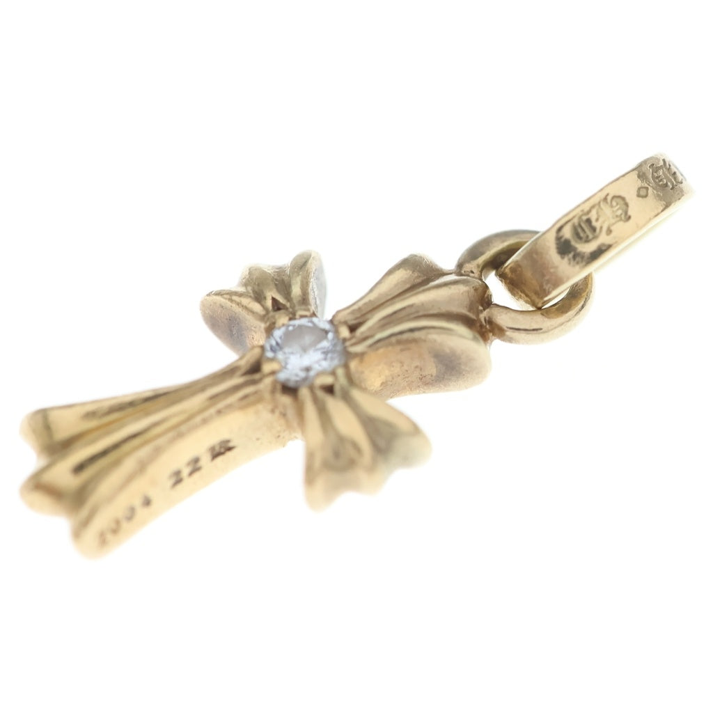 CHROME HEARTS(クロムハーツ) 22K CRS BBYFAT DIA ベイビーファットクロス 両面1ダイヤ ペンダントトップ ゴールド BCA034