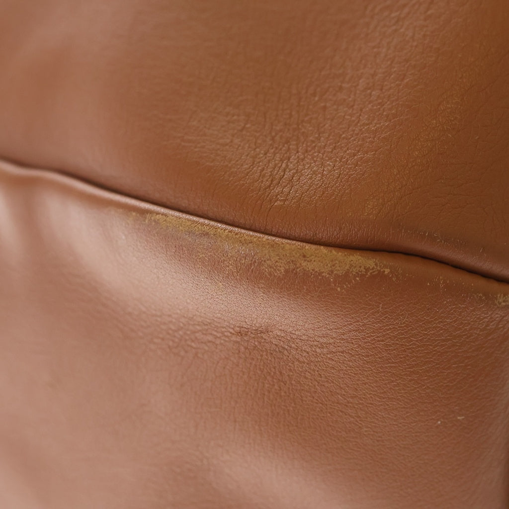 LOEWE(ロエベ) バケット ストローバッグ ハンドバッグ トートバッグ ブラウン×オレンジ レザー シルバー金具