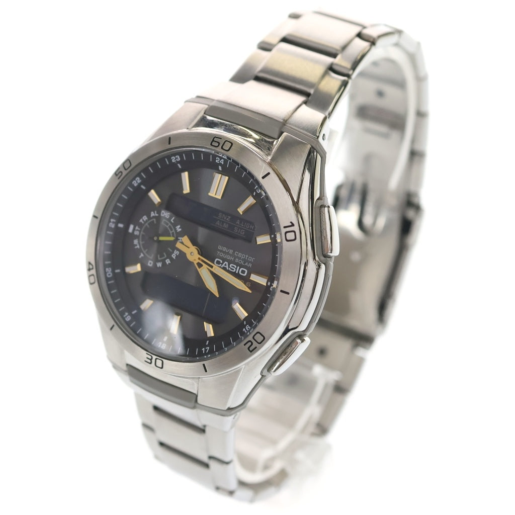 CASIO(カシオ) ウェーブセプター MULTIBAND6 デジタル アナログ タフソーラー 腕時計 シルバー WVA-M650D-1A2JF