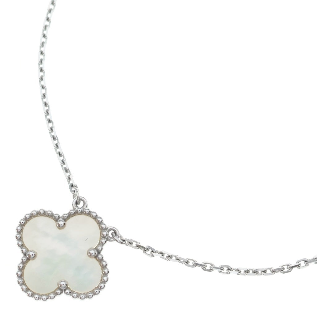 Van Cleef & Arpels(ヴァンクリーフアンドアーペル) ヴィンテージアルハンブラ マザーオブパール ネックレス Au750 5.6g JD631253 箱 レディース