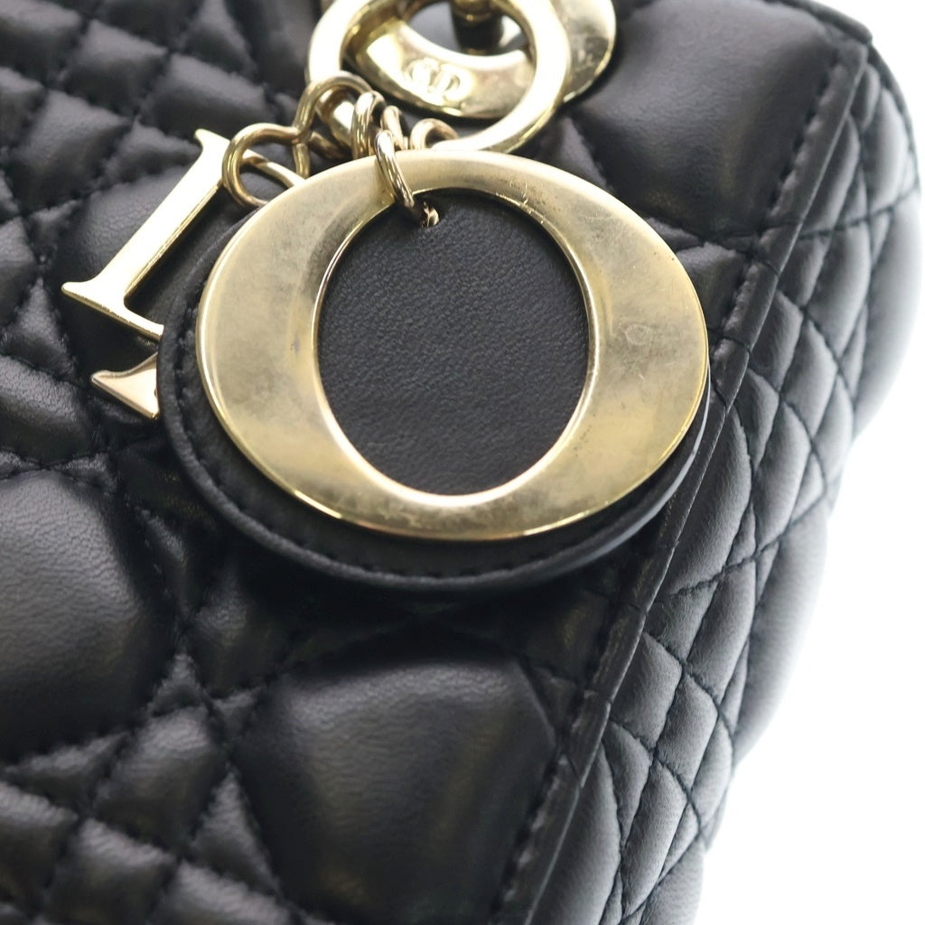 Christian Dior(クリスチャンディオール) ABC マイレディディオール スモール 黒 ラム ID-0211 レディース