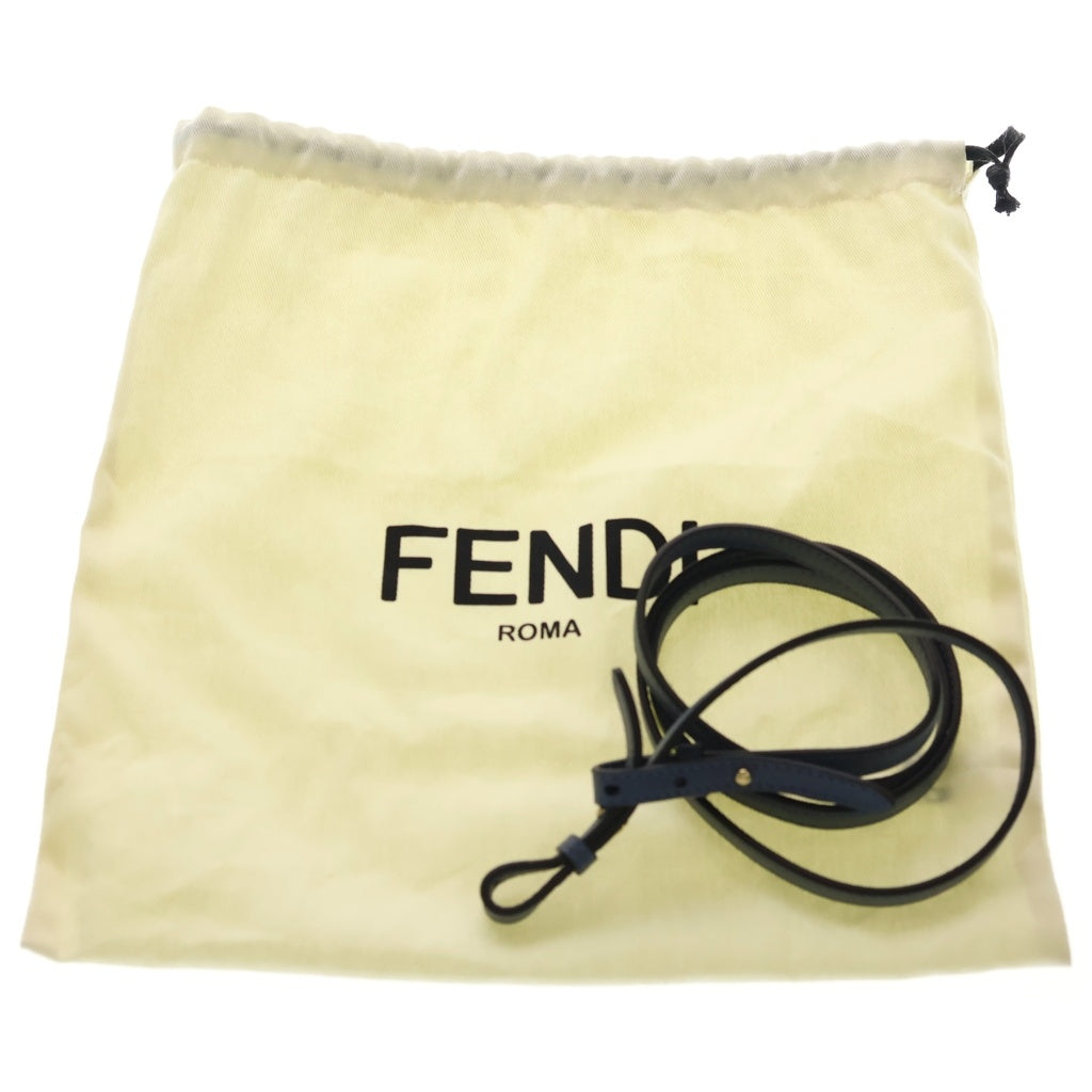 FENDI(フェンディ) モントレゾール ミニ ショルダーバッグ 巾着バッグ ブルー レザー 8BS093 ゴールド金具 レディース