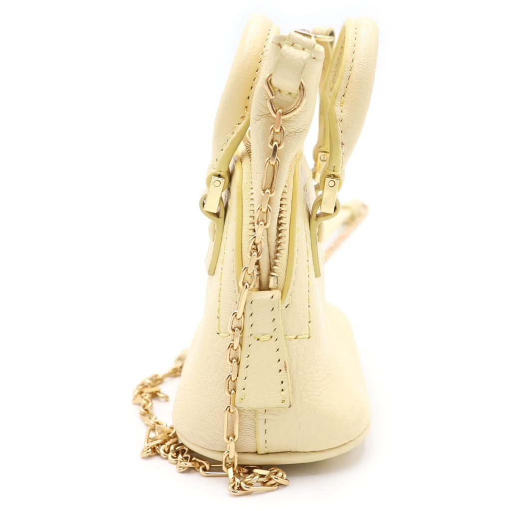 Maison Martin Margiela(メゾンマルタンマルジェラ) 5AC ベビー レザー ゴールド金具 チェーン ミニハンドバッグ ショルダーバッグ イエロー レディース