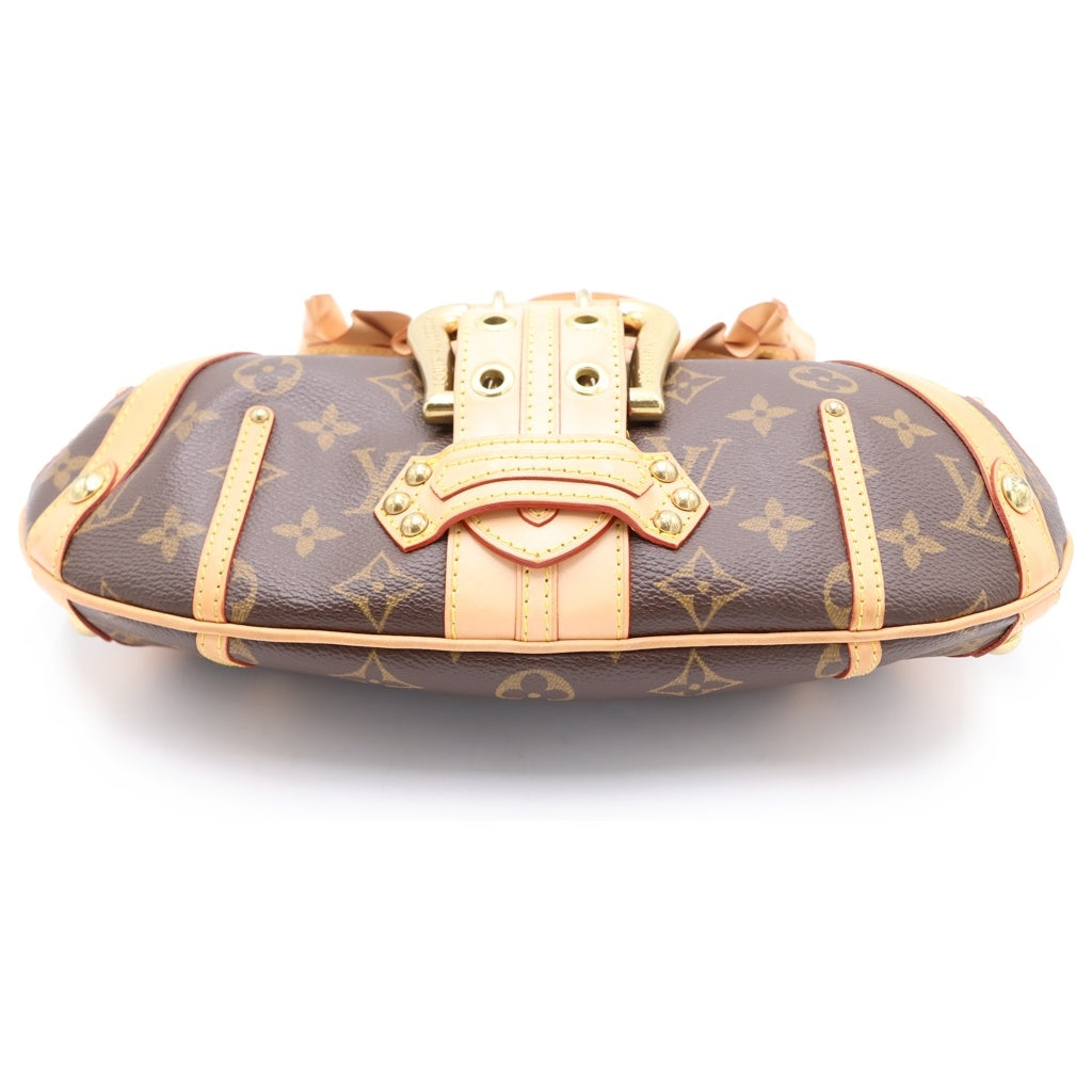 LOUIS VUITTON(ルイヴィトン) モノグラム レオノール ハンドバッグ ワンショルダーバッグ ブラウン レザー×PVC M92394 ゴールド金具 レディース