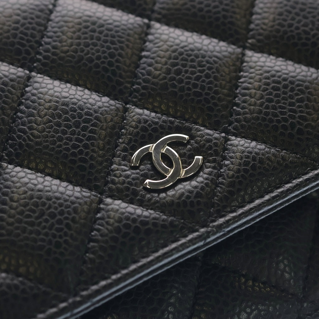 CHANEL(シャネル) マトラッセ チェーンウォレット ショルダーバッグ ブラック キャビアスキン AP0250 シルバー金具 レディース