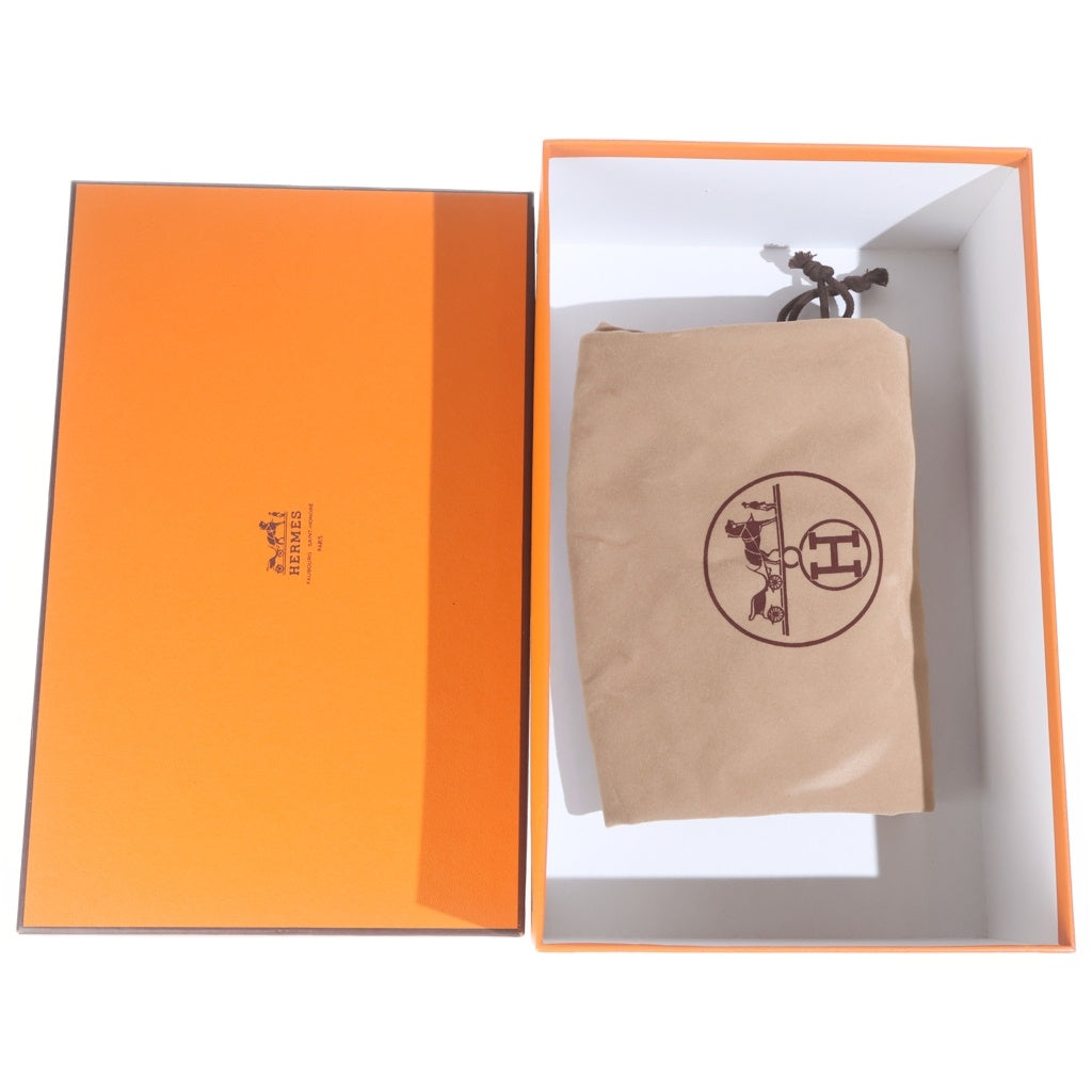 HERMES(エルメス) Hロゴ ケブラールサンダル レザー ウッド サンダル ミュール シューズ #35 ブラウン レディース