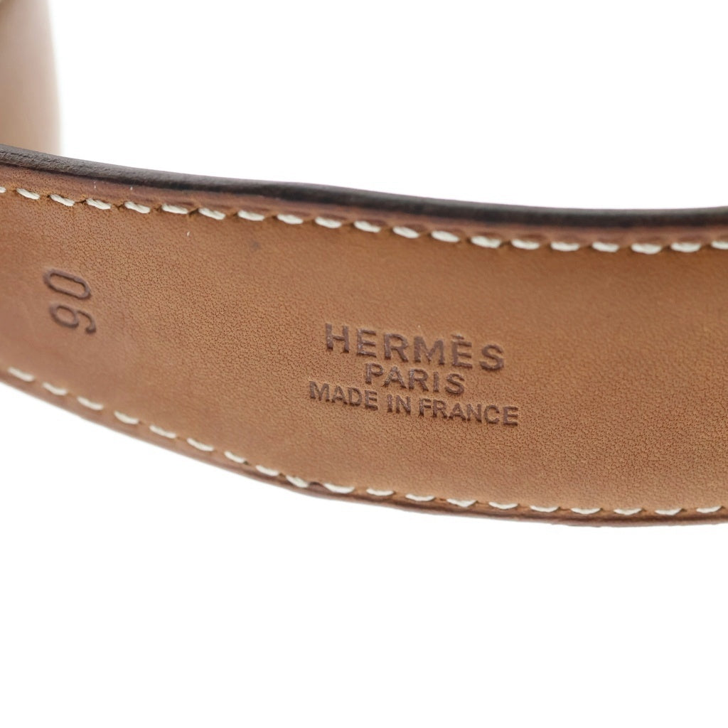 HERMES(エルメス) トゥアレグ ベルトバックル レザーベルト □D刻印 #90 ブラウン/シルバー