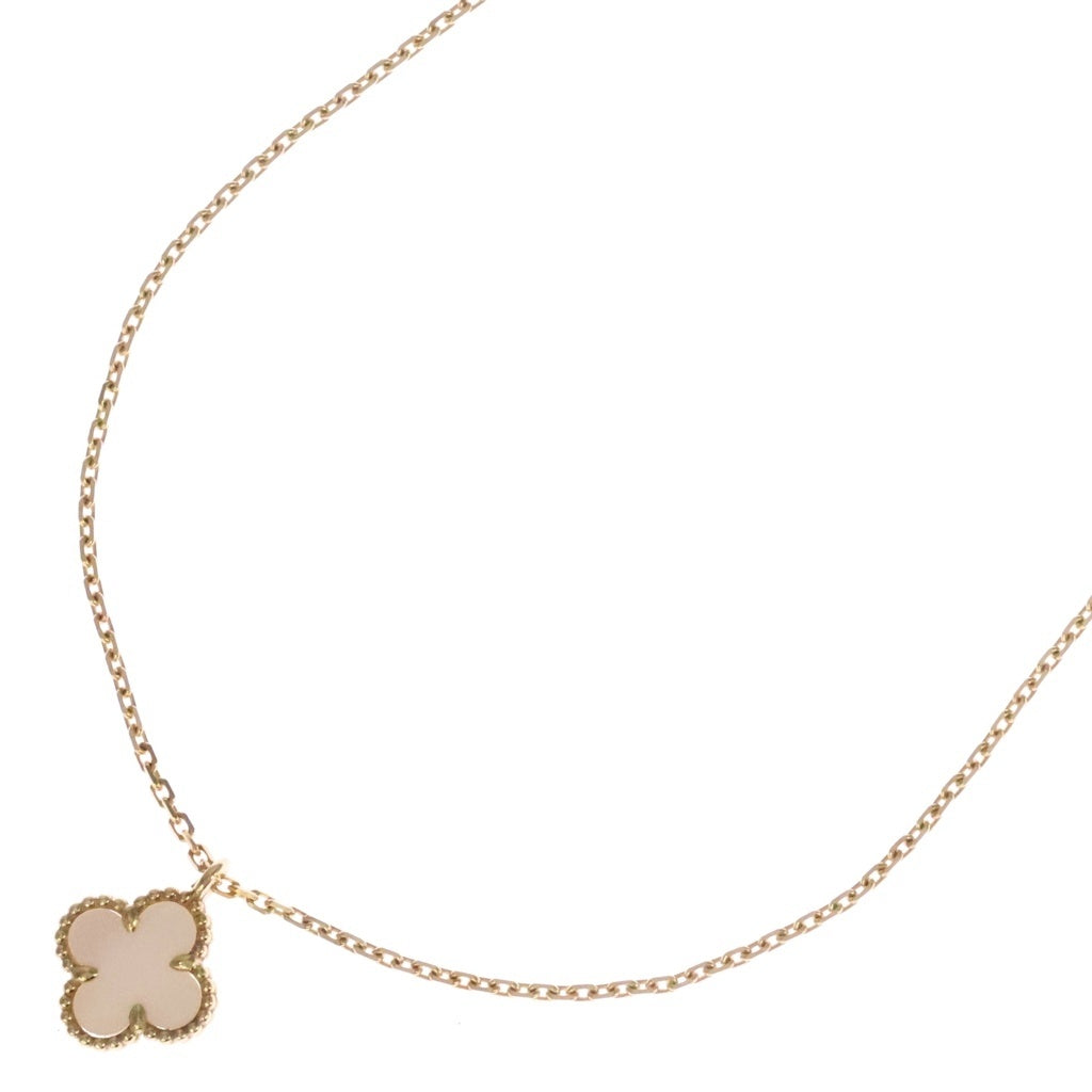 Van Cleef & Arpels(ヴァンクリーフアンドアーペル) スウィートアルハンブラ マザーオブパール ネックレス ペンダント チェーン イエローゴールド Au750 VCARF レディース