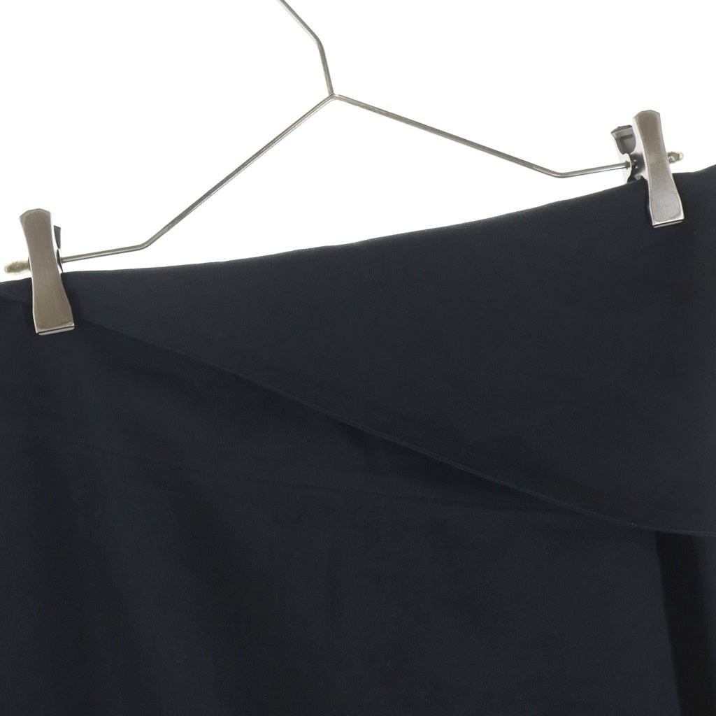 LEMAIRE(ルメール) Side Slit Long Skirt サイドスリット 変形ロングスカート コットン レーヨン ウール ブラック SK292 LF842 レディース