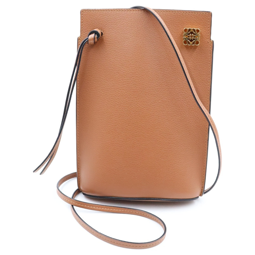 LOEWE(ロエベ) ダイスポケット タン ショルダーバッグ フォンショルダー ミニバッグ ブラウン クラシックカーフスキン レディース