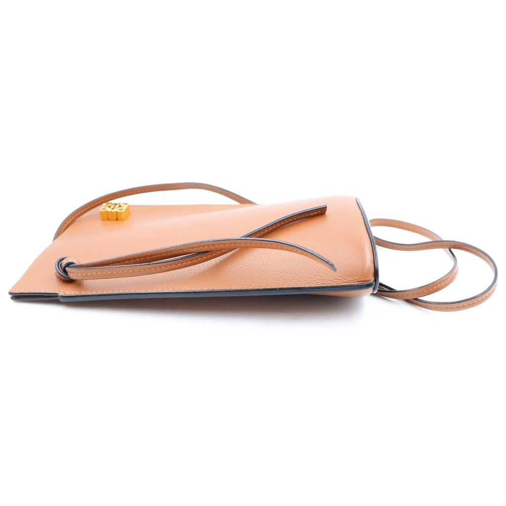 LOEWE(ロエベ) ダイスポケット タン ショルダーバッグ フォンショルダー ミニバッグ ブラウン クラシックカーフスキン レディース
