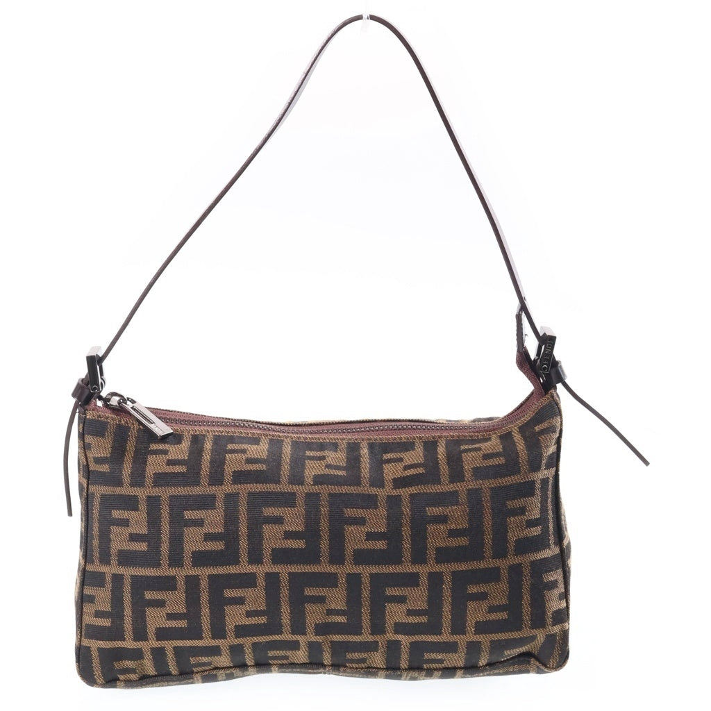 FENDI(フェンディ) ズッカ柄 ハンドバッグ ブラウン キャンバス×レザー 8BR156 レディース