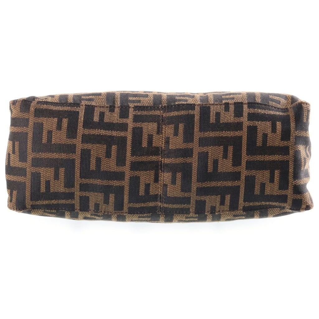 FENDI(フェンディ) ズッカ柄 ハンドバッグ ブラウン キャンバス×レザー 8BR156 レディース