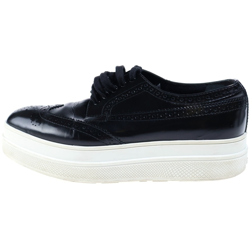 PRADA(プラダ) ウイングチップレースアップドレスシューズ ブラック レザー レディース