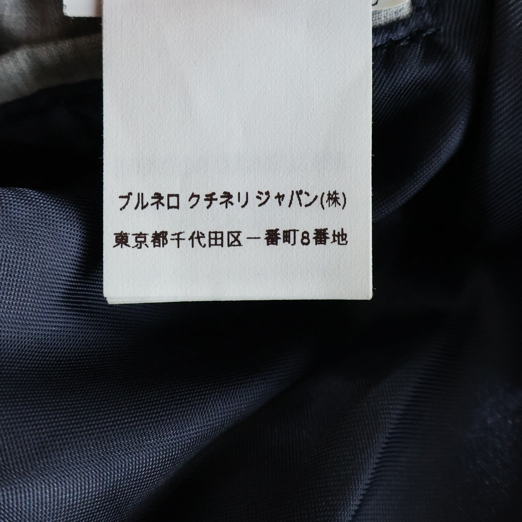 BRUNELLO CUCINELLI(ブルネロクチネリ) カシミヤ混 ウール ダブルブレスト ピーコート ネイビー