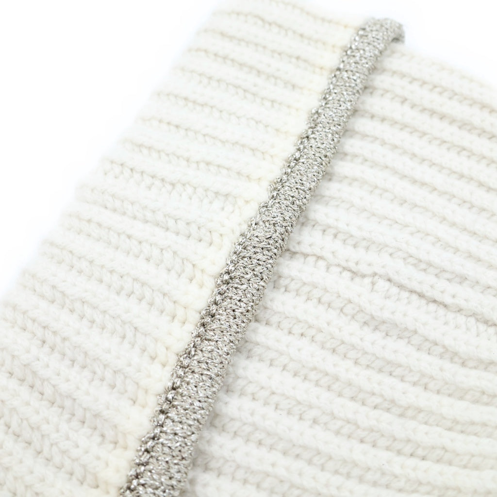 BRUNELLO CUCINELLI(ブルネロクチネリ) カシミヤ リブニット ニット帽 帽子 #S アイボリー レディース