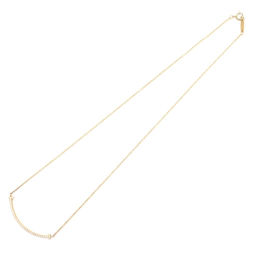 TIFFANY & Co.(ティファニー) Tスマイル スモール ダイヤネックレス ペンダント チェーン ゴールド Au750YG レディース