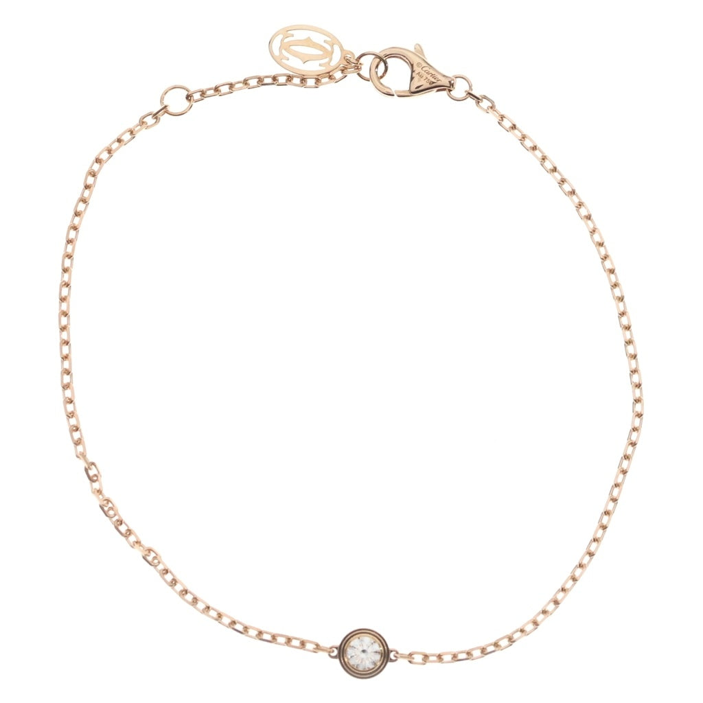 Cartier(カルティエ) ダムール LM 1Pダイヤモンド ブレスレット Au750 K18 ピンクゴールド 502GRV レディース