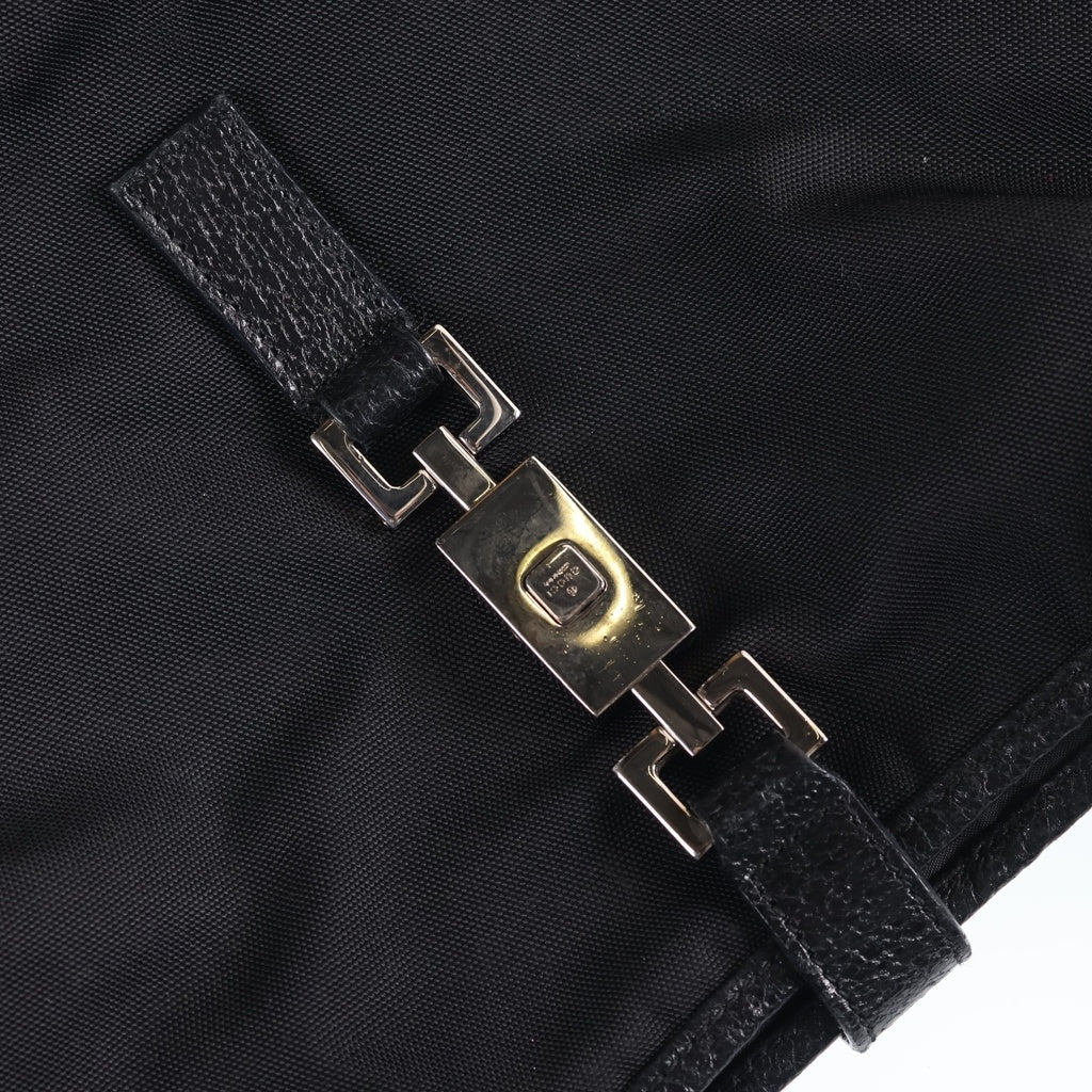 GUCCI(グッチ) ジャッキー ワンショルダーバッグ ハンドバッグ ブラック ナイロン×レザー 0013306 3444 シルバー金具 レディース