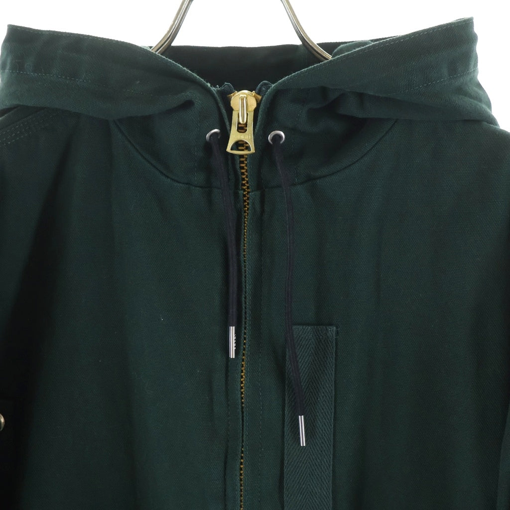 Sacai(サカイ) 25AW ×CARHARTT WIP Washed Duck Hooded フーデッドダックジャケット グリーン 03859M