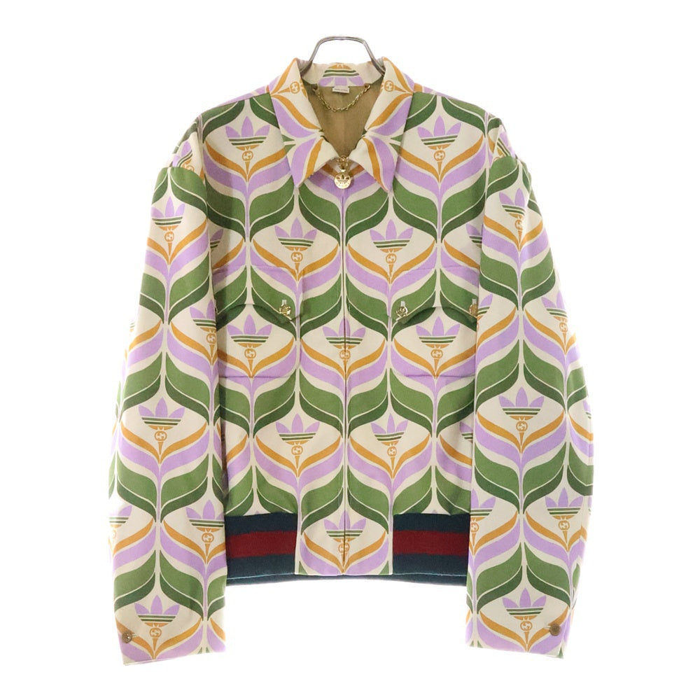 GUCCI(グッチ) 22SS ×adidas Trefoil Print Jacket アディダス トレフォイルプリント トラックジャケット 691425 マルチ レディース