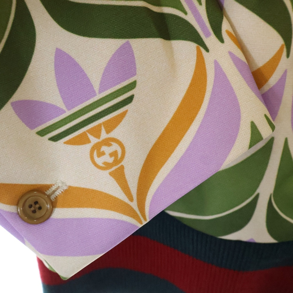 GUCCI(グッチ) 22SS ×adidas Trefoil Print Jacket アディダス トレフォイルプリント トラックジャケット 691425 マルチ レディース