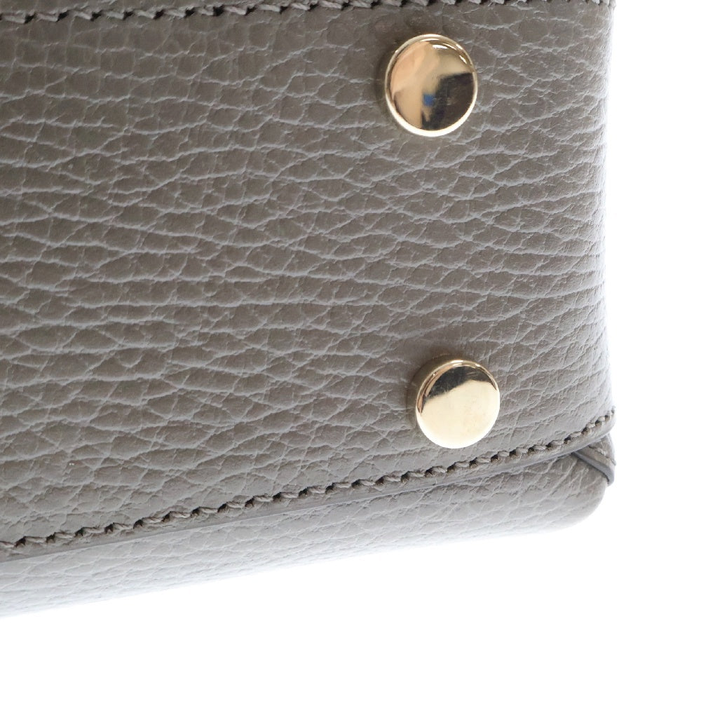 GUCCI(グッチ) インターロッキングG 2wayショルダーバッグ グレー レザー ハンドバッグ ショルダーバッグ 510302
