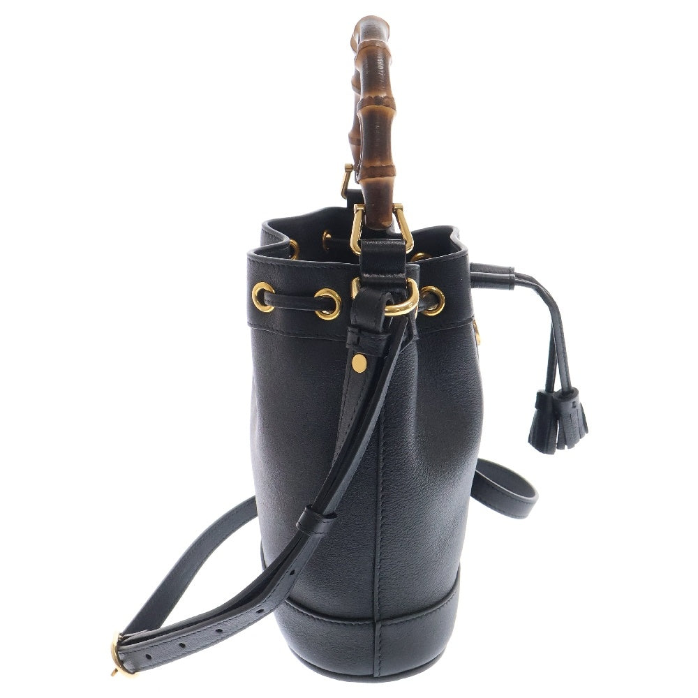 GUCCI(グッチ) GG バンブー ダイアナ 2wayバッグ ハンドバッグ ショルダーバッグブラック レザー 724652