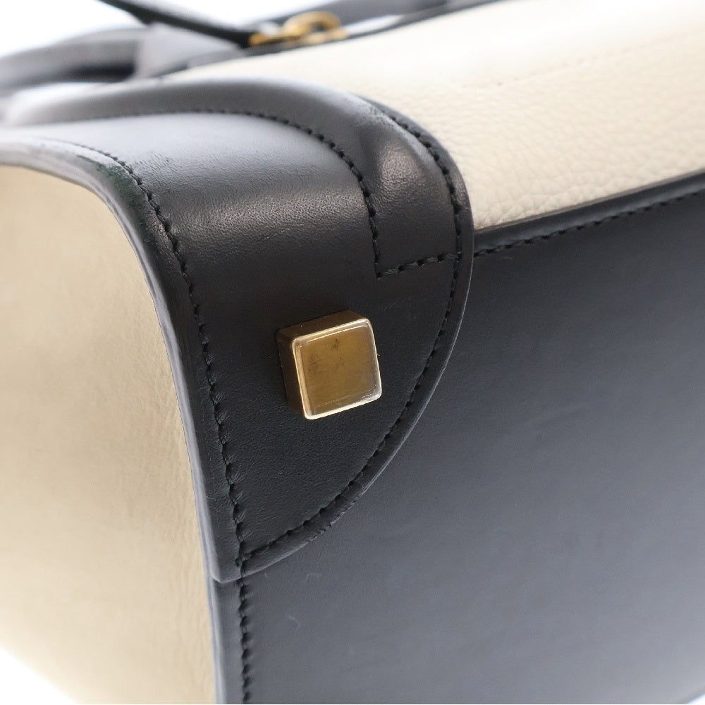 CELINE(セリーヌ) ラゲージ マイクロショッパー レザー ハンドバッグ バイカラー レディース