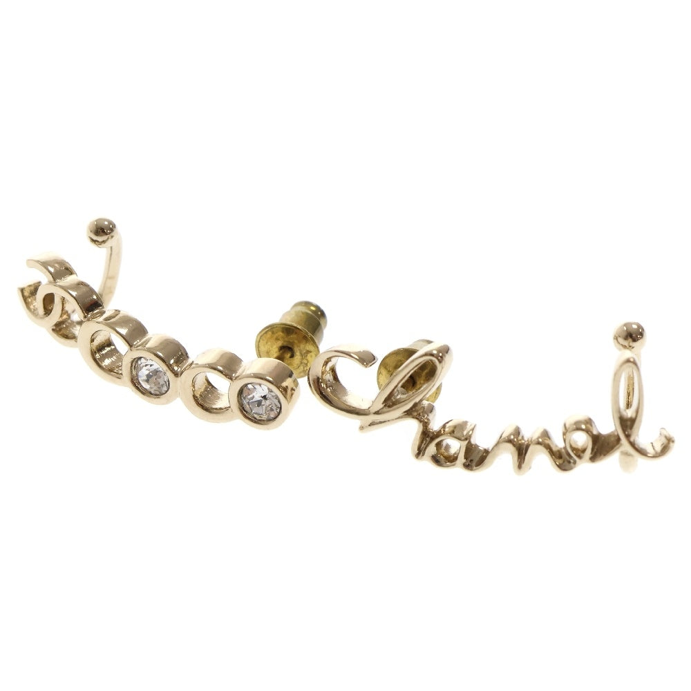 CHANEL(シャネル) ココマーク シグネクチャー ピアス GP ラインストーン マメ有 アクセサリー A22P