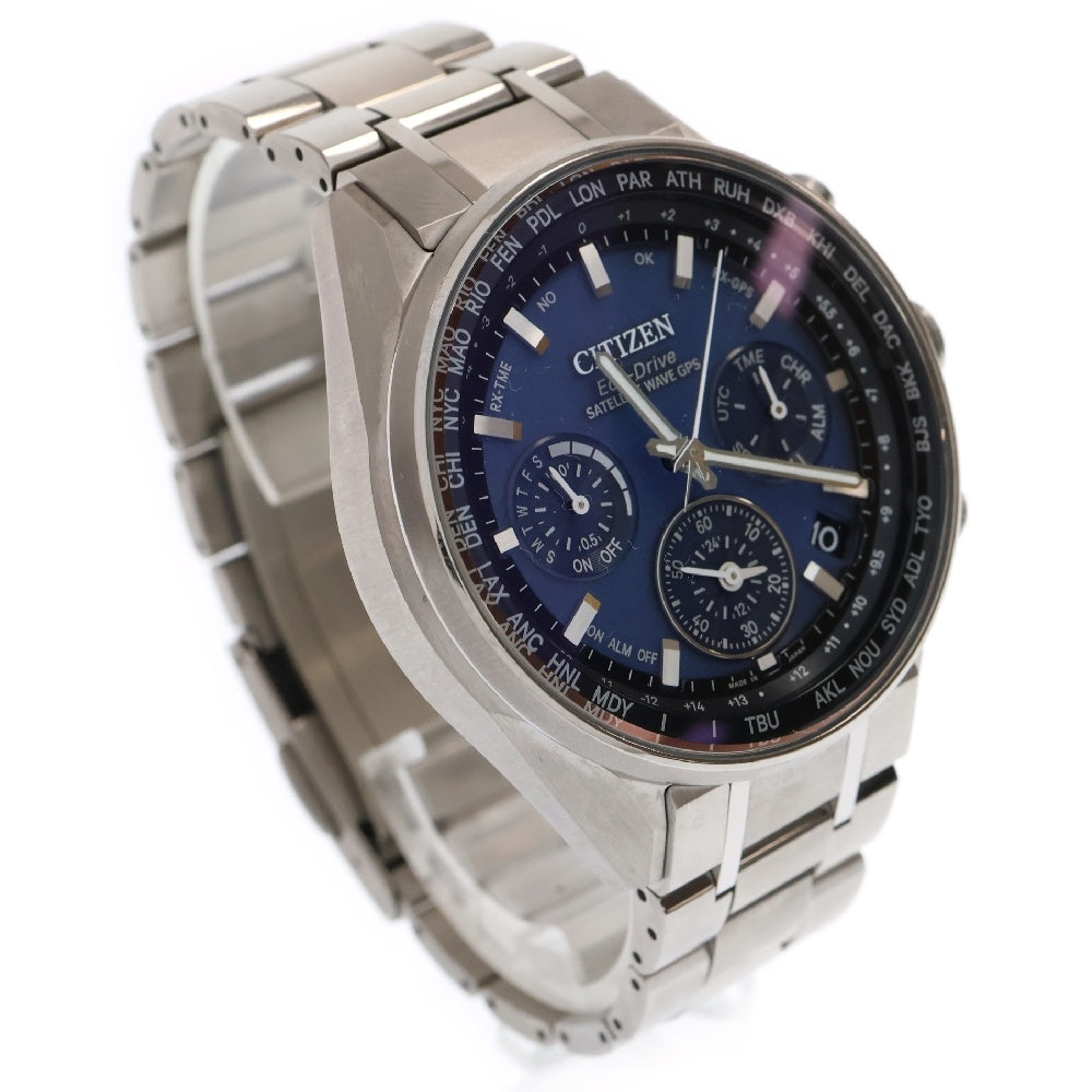CITIZEN(シチズン) エコドライブ アテッサ ダブルダイレクトフライト 青文字盤 Ti チタン SS/AT CC4000-59L メンズ 腕時計