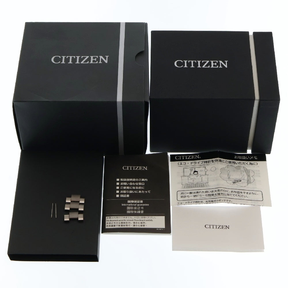 CITIZEN(シチズン) エコドライブ アテッサ ダブルダイレクトフライト 青文字盤 Ti チタン SS/AT CC4000-59L メンズ 腕時計