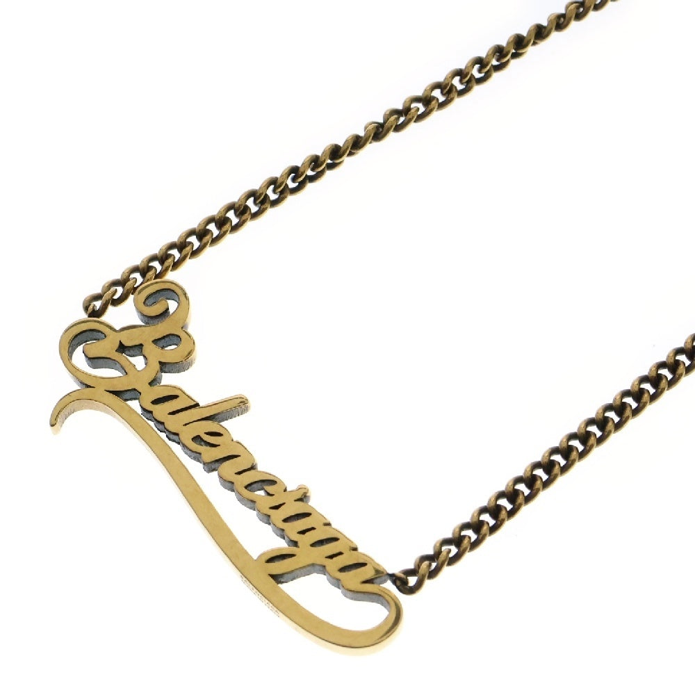 BALENCIAGA(バレンシアガ) Typo Valentine chain necklace ロゴチェーンネックレス ゴールド
