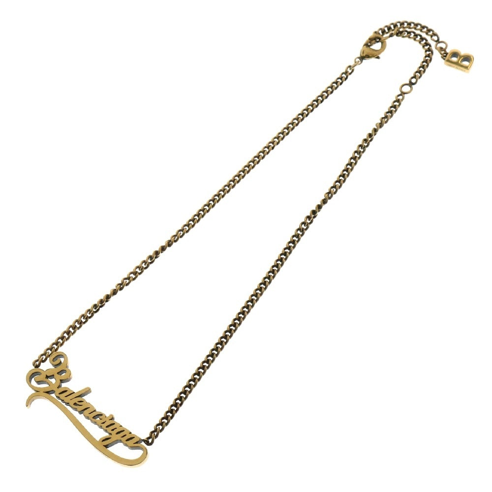 BALENCIAGA(バレンシアガ) Typo Valentine chain necklace ロゴチェーンネックレス ゴールド