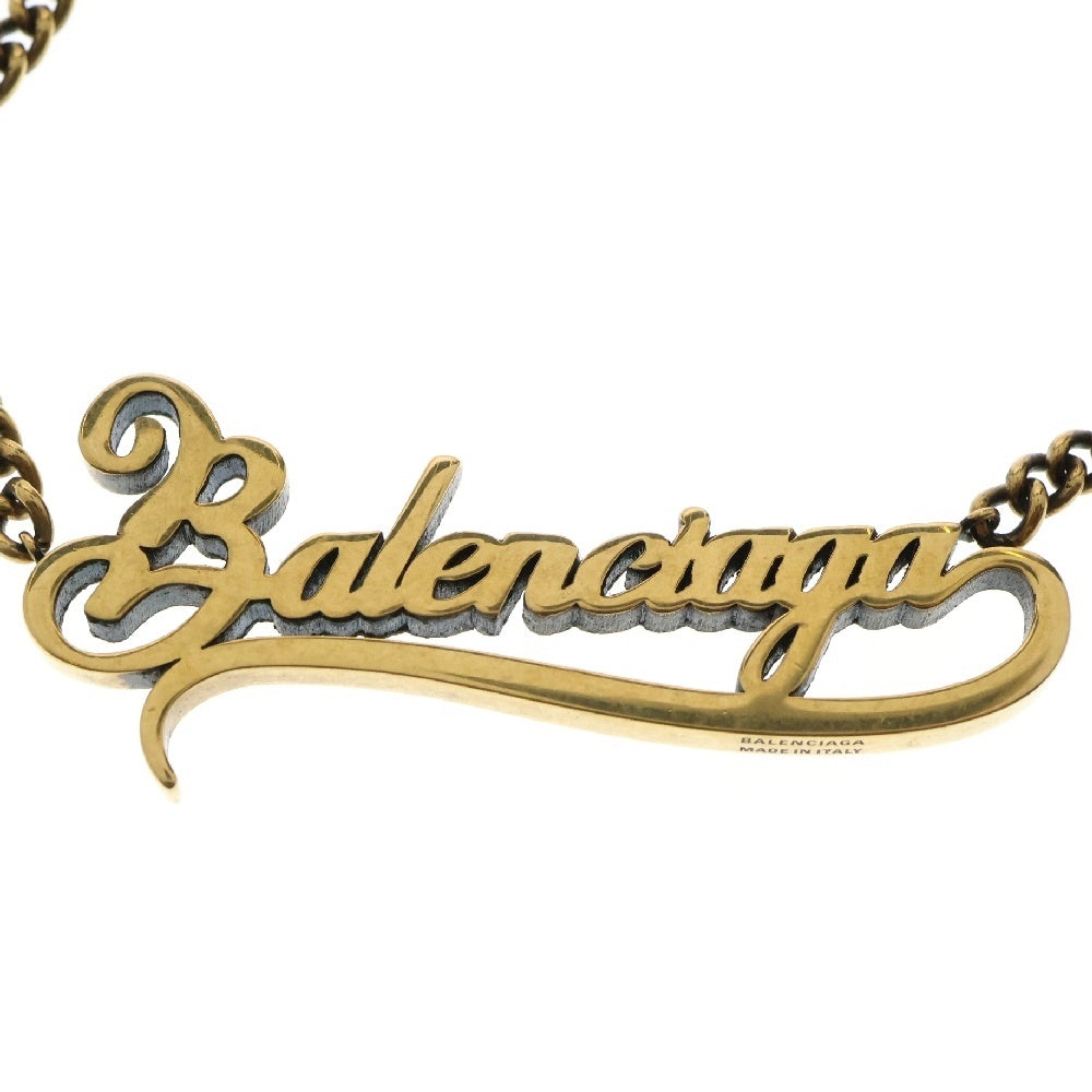 BALENCIAGA(バレンシアガ) Typo Valentine chain necklace ロゴチェーンネックレス ゴールド