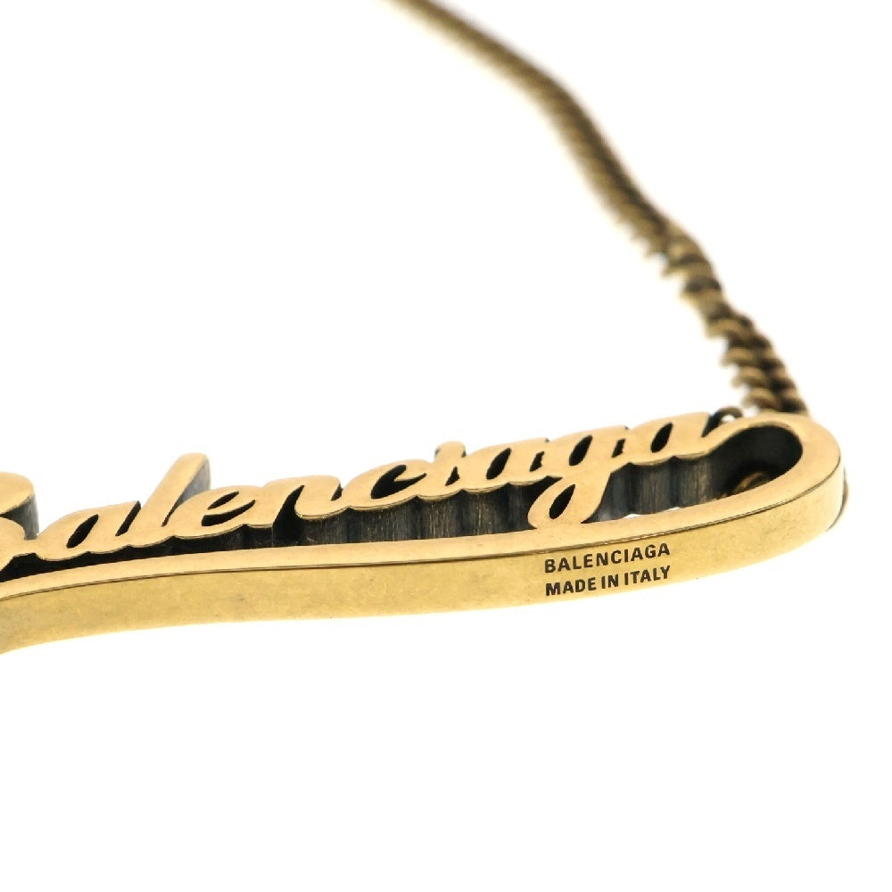 BALENCIAGA(バレンシアガ) Typo Valentine chain necklace ロゴチェーンネックレス ゴールド