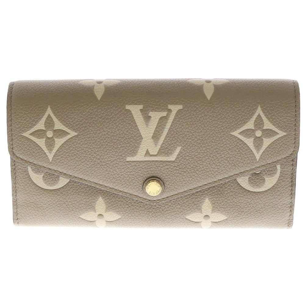 LOUIS VUITTON(ルイヴィトン) アンプラント ポルトフォイユ サラ NM ロングウォレット 長財布 カードケース ベージュレザー ゴールド金具 M81049