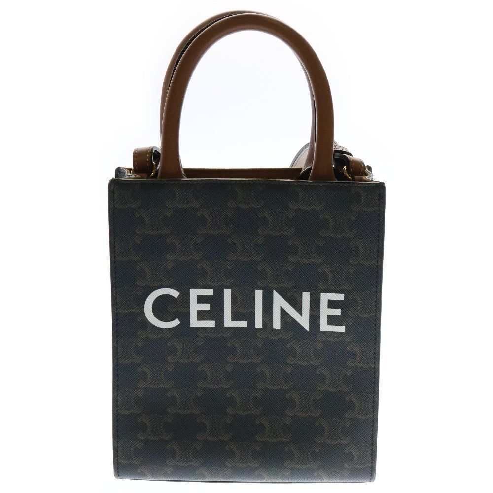 CELINE(セリーヌ) トリオンフ ミニバーティカルカバ ショルダーバッグ ブラウン PVCレザー