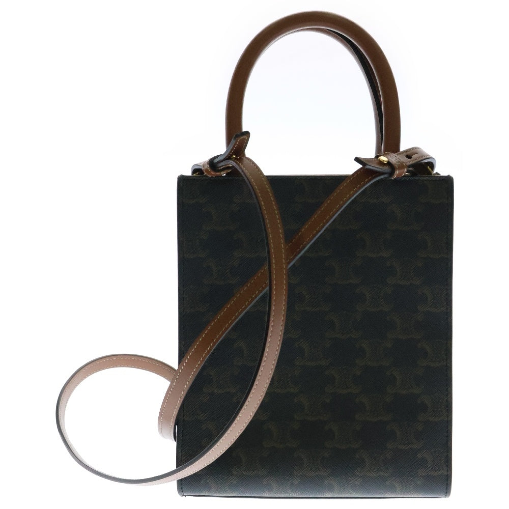 CELINE(セリーヌ) トリオンフ ミニバーティカルカバ ショルダーバッグ ブラウン PVCレザー