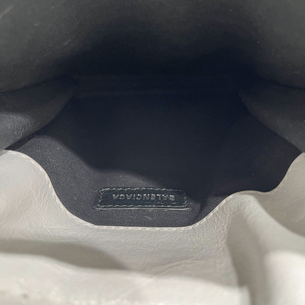 BALENCIAGA(バレンシアガ) グラフィティ エクスプローラー ショルダーバッグ フォンショルダー ブラック×ホワイト レザー 655982
