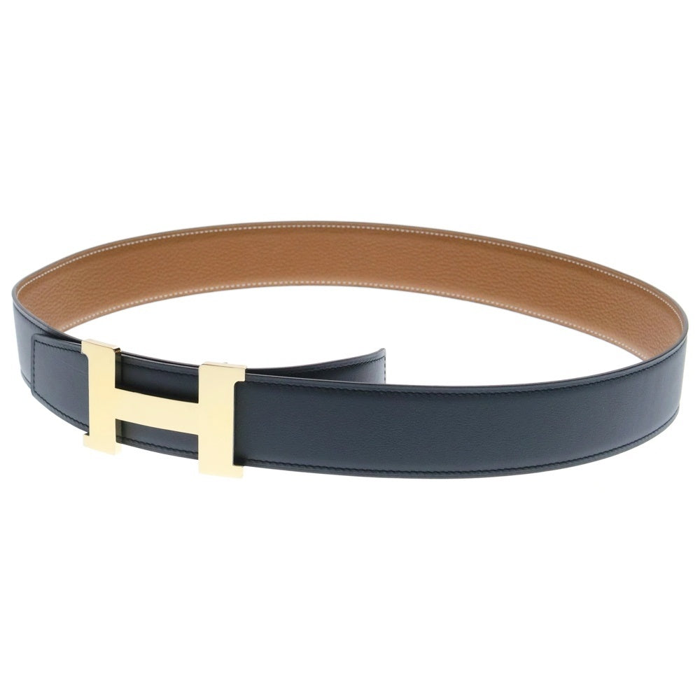 HERMES(エルメス) コンスタンス ベルト ブラック×ブラウン レザー C刻印 ゴールド金具 90サイズ