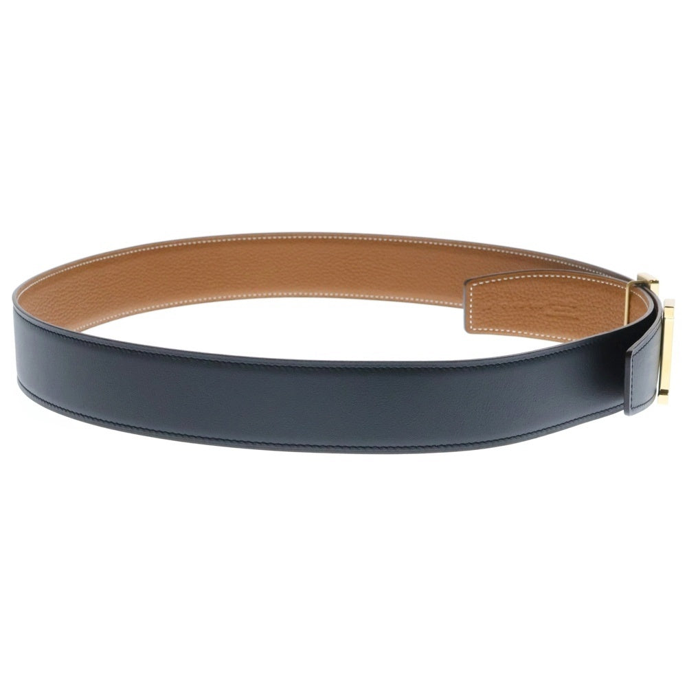 HERMES(エルメス) コンスタンス ベルト ブラック×ブラウン レザー C刻印 ゴールド金具 90サイズ