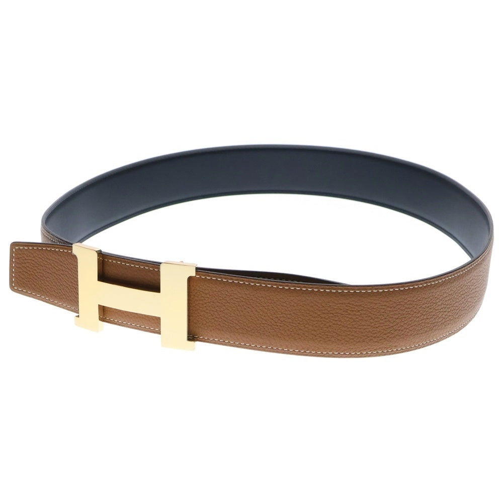 HERMES(エルメス) コンスタンス ベルト ブラック×ブラウン レザー C刻印 ゴールド金具 90サイズ