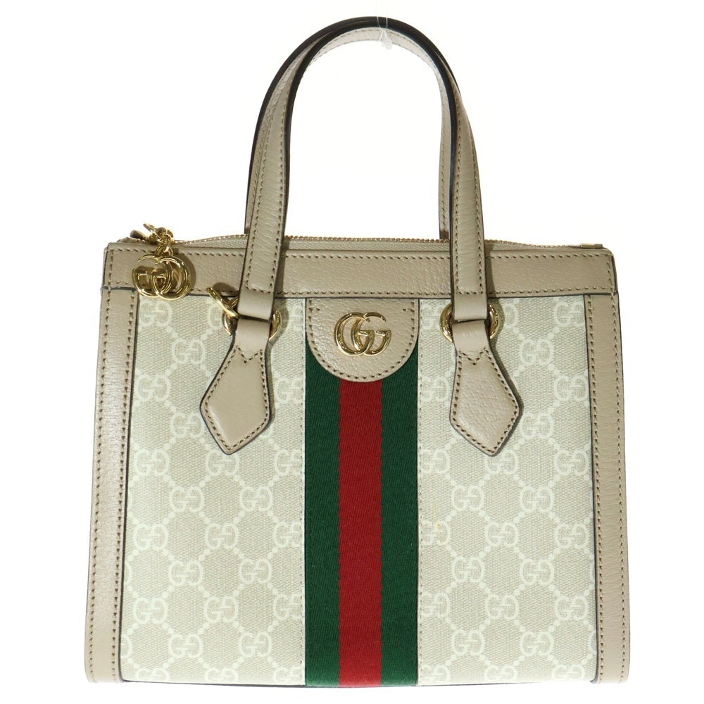 GUCCI(グッチ) GGスプリーム オフィディア スモール 2WAYバック ハンドバッグ ショルダーバッグ ゴールド金具 ベージュ×ホワイト レザー 547511