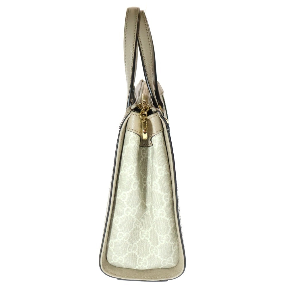 GUCCI(グッチ) GGスプリーム オフィディア スモール 2WAYバック ハンドバッグ ショルダーバッグ ゴールド金具 ベージュ×ホワイト レザー 547511