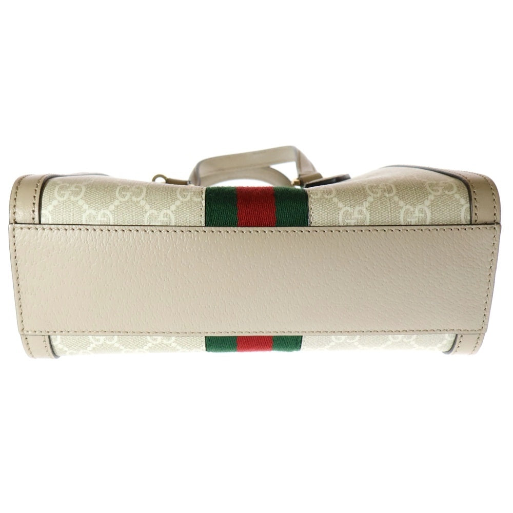 GUCCI(グッチ) GGスプリーム オフィディア スモール 2WAYバック ハンドバッグ ショルダーバッグ ゴールド金具 ベージュ×ホワイト レザー 547511