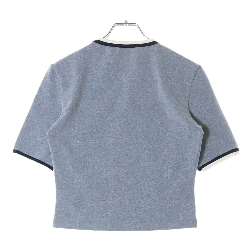 CHANEL(シャネル) ココマーク ショート丈 Vネック半袖Tシャツ グレー レディース P10692V06479