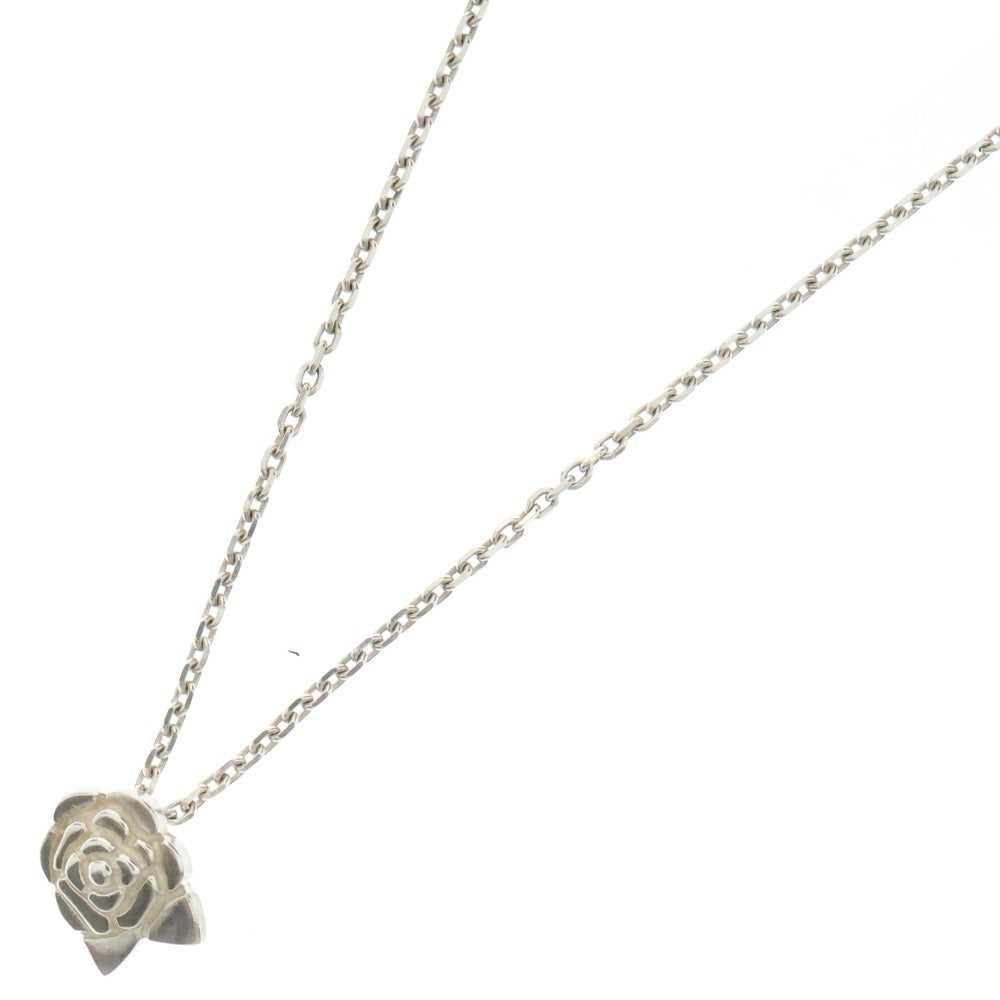 CHANEL(シャネル) カメリア フラワーモチーフ ペンダントトップ チェーンネックレス シルバー レディース