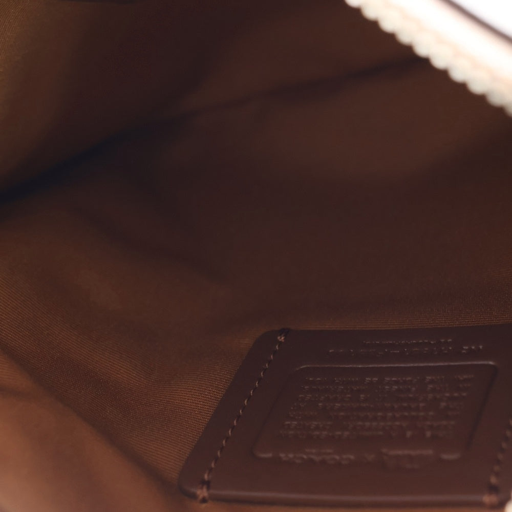 COACH(コーチ) スターウォーズコラボ セカンドバッグ ポーチ ケース ホワイト レザー シルバー金具 F89166